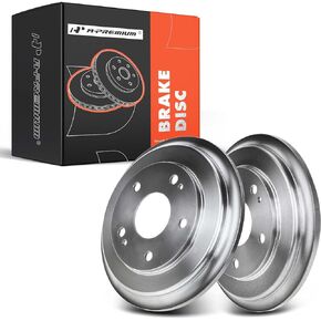 A-Premium Rear Disc Brake Drums Set Compatible with Honda Civic 2006 2007 2008 2009 2010 2011 2012 2013 2014 2015