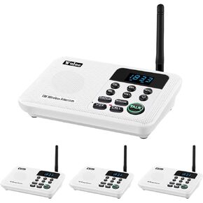 Wuloo Intercoms Wireless for Home 1 Mile Range 22 Channel 100 Digital Code Display Screen, Wireless Intercom System for Home House Business Office, Room to Room Intercom Communication (6 Packs, White) in Kuwait