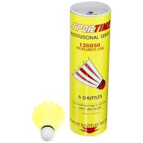Sportime Badminton Shuttlecocks - Tournament Yeller - Pack of 6 - 006737