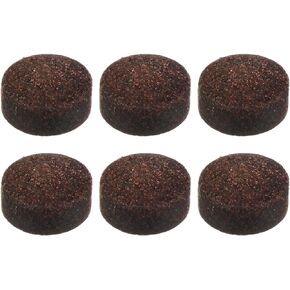 6 Pack Pool Cue Tips - Billiard Cue Replacement Tip, Wear-Resistant, Apply to Pool Cues/Snooker (11mm Dia, Brown)