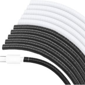 FYY Cable Protector,Spiral Data Cable Protective Sleeve,[10 PCS] Prevent Pets from Biting The Cable Charger Cable Saver Protector for Phone Charge Cable, USB Data Cable-Black & White