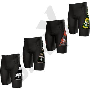 Sparx Men's Activate Triathlon Shorts Printed TriShort | 2 Easy Reach Pockets| Swim-Bike-Run (Olive/Black, 2XL)