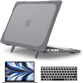 Batianda Customizable Case for 13.5" Microsoft Surface Laptop 5 4 3 with Alcantara Palm Rest,Heavy Duty Shockproof Protective Hard Shell Cover with Fold Kickstand & Keyboard Cover Screen Protector