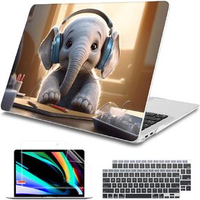 Tuiklol متوافق مع 2021 2020 2019 2018 MacBook Air 13 بوصة Case M1 A2337 A2179 A1932 (Touch ID)، MacBook Air 2020 Laptop Hard Shell Cover Screen Protector & Dust Plug، كتاب التكوين