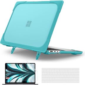 Batianda Customizable Case for 13.5" Microsoft Surface Laptop 5 4 3 with Alcantara Palm Rest,Heavy Duty Shockproof Protective Hard Shell Cover with Fold Kickstand & Keyboard Cover Screen Protector
