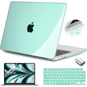 Teryeefi Case for MacBook Air 13.6 Inch A3113 M3/ A2681 M2 Chip (2022 2023 2024 Release), Laptop Hard Case+USB 3 Adapter+Keyboard Cover, Cream Avocado Green