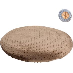 Memory Foam Stool Cushion Round Padded Bar Stool Covers Cushions Velvet Round Chair Seat Cushions Slipcover Elastic Non-Slip Band Removable Washable Zipper for Wood Metal Stools Blue 11.8in