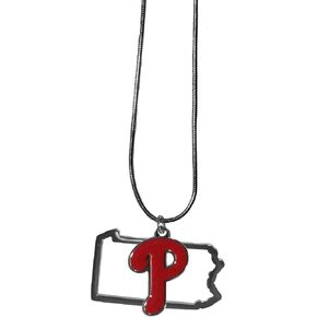 Siskiyou Gifts MLB Philadelphia Phillies Necklace Chain with State Shape Charm, Team Colors, One Size in Saudi Arabia