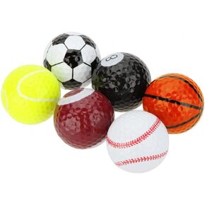 Funny Novelty Practice Golf Balls 6Pack for Kids Men Woman, Christmas Birthday Gift (Balls)