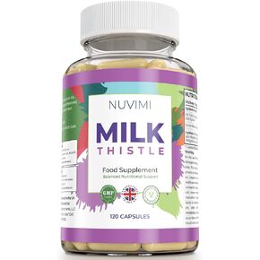 Milk Thistle 1000 mg 80% Silymarin Extract 120 Vegan Capsules, Dietary Supplement
