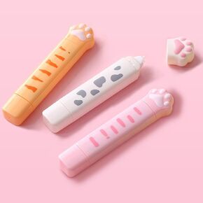 BetterJonny 2 in 1 White Out Correction Tape and Double Sided Tape Roller, Correction Tape and Dots Glue, Japanese Aesthetic Cute White Out, Cute Cat Paw, for School Home Office Supplies