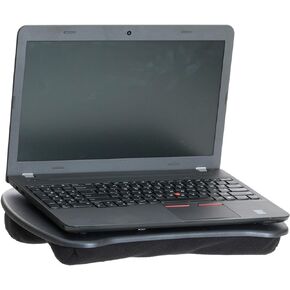 Mind Reader Lap Desk Laptop Stand, Bed Desk, Couch Lap Table, Cushion, Portable, Dorm, Plastic, 17"L x 12.5"W x 2.5"H, Black