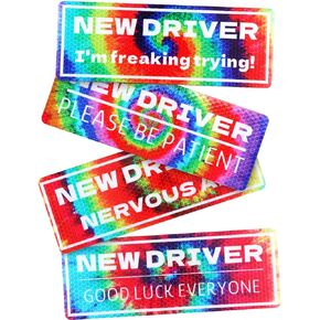 4 Pcs New Driver Magnet for Car Reflective Please Be Patient Signs Student Novice Funny Magnetic Car Removable Magnet Teen Driver Signs for Car Vehicle Bumper Safety Warning Gifts Accessories