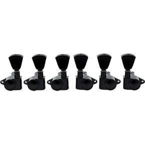 Musiclily Economy 3L3R Roto Style Sealed Guitar Tuners Machine Heads Tuning Pegs Keys Set for Epiphone Les Paul SG ES, Keystone Button Black
