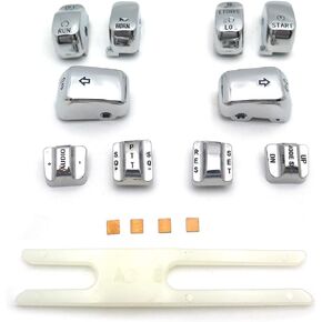 HTTMT MT420-001-BK Black Hand Controls Switch Housing Buttons Caps Cover Compatible with Harley Touring 1996-2013 FLHTCU/FLHTK/FLTR/FLTRU and 2009-2013 FLHTCUTG