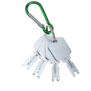 4PCS Forklift Equipment Ignition Keys with Key Chain 166 1430 186304 51335040 A214062 for Clark Yale Hyster Komatsu Gehl Crown