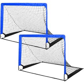 Simple Deluxe 4‘x3’ Portable Soccer Goal, Pop Up Folding Soccer Net Comes with 2 Oxford Cloth Bags and 8 Stakes, Great for Training for Backyard