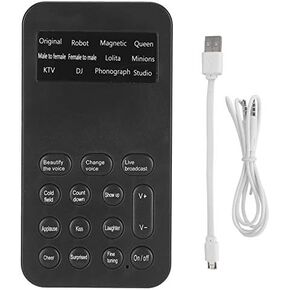 Universal Sound Changer Phone Computer Mini Sound Card Mini Sound Changer Male to Female Game Live Broadcast Handheld Microphone Voice Changer for Mobile Phone/PC
