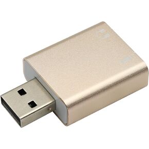 zdyCGTime 5.1 USB Stereo Sound Card,USB 2.0 to 3.5mm 3D Audio Sound Card Adapter,USB-A Sound Adapter,with 3.5mm Audio and Microphone Ports,Compatible with Windows and Mac,PC,Notebook.(1Pack/Golden)