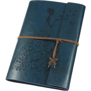 MALEDEN Leather Journal, Vintage Spiral Bound Notebook Sketchbook Refillable Travel Diary with Blank Pages for Women Girls Gifts (A5, Red Brown)