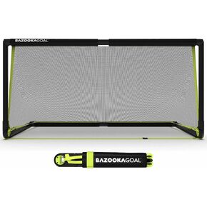 BazookaGoal Original Solid Frame Pop Up Goal - Folding Mini Soccer Goal for Kids and Adults - Portable Goal Post - Easy to Set-up & Steady - 6 x 3 ft