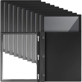 Teling 36 Pcs Report Covers with 3 Prong Fasteners Clear Front Presentation Folders Frame View Poly Report Folder Presentation Binder for Paper Document School Office (Navy Blue)