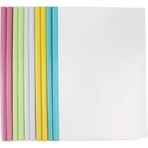 Report Covers with Sliding Bar, Clear Paper Protector Sleeves, 12.2 x 8.5 Inch (10 PCs)