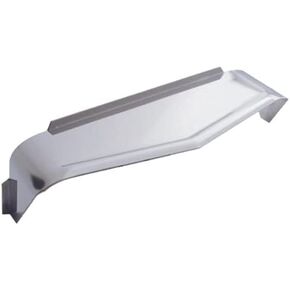 United Pacific 8" X 6" Stainless Steel Rectangular Headlight Visor, Ribbed Lip Style