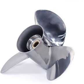 Stainless Steel Outboard Propeller, 13 1/4 Diameter x 17 Pitch fit Johnson Evinrude 45 50 55 60 65 70 75 85 88 90 100 110 112 115 120 125 135 HP Engines, 13 Spline Tooth RH Boat Prop