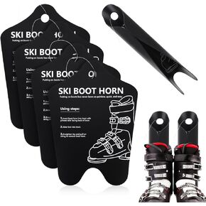 4pcs Ski Boot Shoe Horn, Cuttable Shoe Helper Ski Cowboy Boot Shoe Horn for Skiing Accessories Gift
