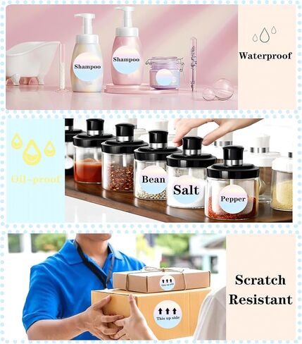 Square Direct Thermal Labels Stickers Watercolor Thermal Printer Personalized Stickers 2 Inch Multi-Purpose Thermal Sticker Printer Labels for Small Business, Color Coding, Address 500 Pcs/Roll in Saudi Arabia