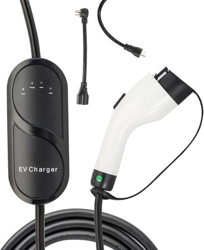 Winado Level 1-2 EV Charger, 16A 25FT Portable Car Charger, 120-240V Adapter Electric Vehicle Charging Station with NEMA 5-15 & 6-20 Plugs for Home in Saudi Arabia
