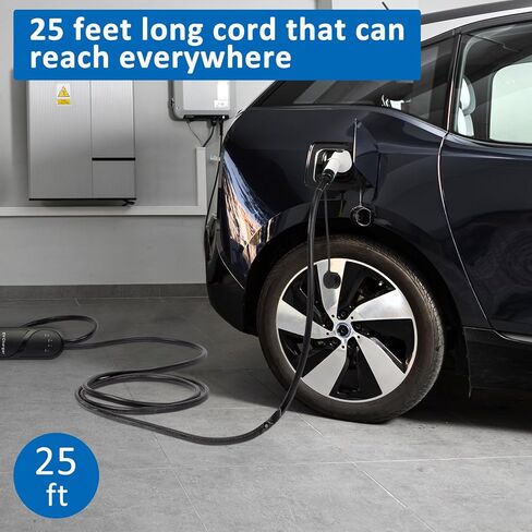 شاحن Winado Level 1-2 EV، شاحن سيارة محمول 16A 25FT، محطة شحن السيارة الكهربائية بمحول 120-240 فولت مع مقابس NEMA 5-15 و6-20 للمنزل in Kuwait