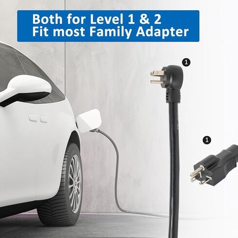 Winado Level 1-2 EV Charger, 16A 25FT Portable Car Charger, 120-240V Adapter Electric Vehicle Charging Station with NEMA 5-15 & 6-20 Plugs for Home in Saudi Arabia