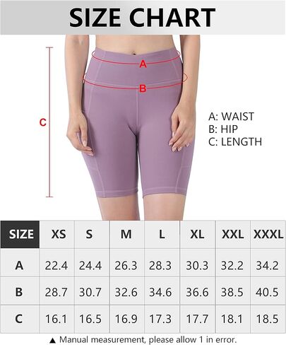 شورت يوغا نسائي عالي الخصر مع جيوب شورت رياضي للتمرين in Kuwait