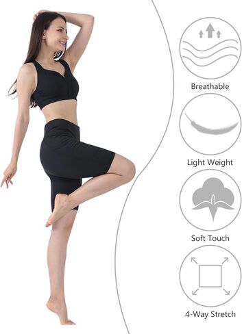 شورت يوغا نسائي عالي الخصر مع جيوب شورت رياضي للتمرين in Kuwait