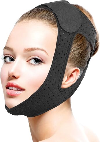 Anti Snoring Chin Strap, Upgraded Anti Snoring Devices, Adjustable & Breathable Chin Strap, Effective Snoring Solution to Stop Snoring, Black, 2 Pack in Kuwait