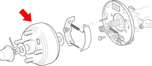 Brake Hub Drum for 4 Cycle Gas EZGO TXT, RXV, Marathon, Medalist, Shuttle 4/6, ST Express/Sport II, MPT, Workhorse, OEM# 21807-G1 21807G1 41843-94 in Saudi Arabia
