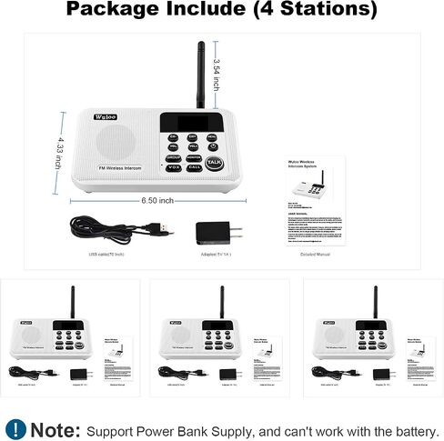 Wuloo Intercoms Wireless for Home 1 Mile Range 22 Channel 100 Digital Code Display Screen, Wireless Intercom System for Home House Business Office, Room to Room Intercom Communication (6 Packs, White) in Kuwait