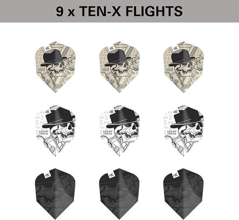 Target Darts Dimitri Van Den Bergh Ink Design Ten-X Dart Flights - مجموعة من 3 مجموعات (9 في المجموع) in Kuwait