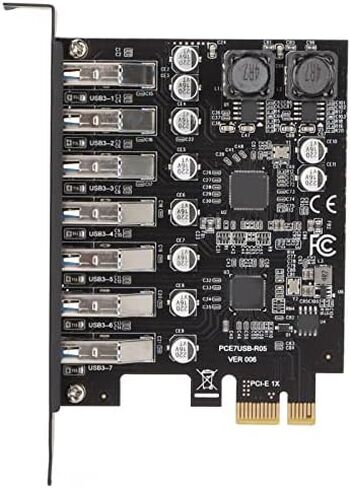 بطاقة توسيع PCIE ذات 7 منافذ USB 3.2 GEN1، نقل عالي السرعة بسرعة 5 جيجابت في الثانية PCI Express USB إضافة إلى بطاقة الكمبيوتر المكتبي وبطاقة توسيع PCIE إلى USB Universal للفوز بنظام التشغيل Linux in Kuwait