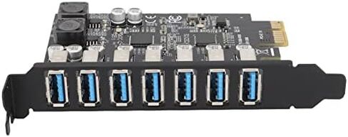 بطاقة توسيع PCIE ذات 7 منافذ USB 3.2 GEN1، نقل عالي السرعة بسرعة 5 جيجابت في الثانية PCI Express USB إضافة إلى بطاقة الكمبيوتر المكتبي وبطاقة توسيع PCIE إلى USB Universal للفوز بنظام التشغيل Linux in Kuwait