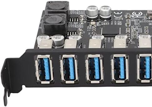 بطاقة توسيع PCIE ذات 7 منافذ USB 3.2 GEN1، نقل عالي السرعة بسرعة 5 جيجابت في الثانية PCI Express USB إضافة إلى بطاقة الكمبيوتر المكتبي وبطاقة توسيع PCIE إلى USB Universal للفوز بنظام التشغيل Linux in Kuwait