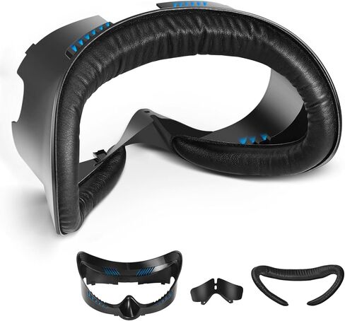 لوحة غطاء الوجه من TechKen، واجهة الوجه متوافقة مع ملحقات Meta/Oculus Quest 3، مع وسادة وسادة وجه ناعمة من البولي يوريثان لـ Quest 3 وواقي العدسة لدوران الهواء in Kuwait
