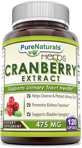 Pure Naturals Cranberry Extract, 475 mg 120 Capsules - Promotes Kidney Function - Helps Clean & Protect Urinary Tract - Helps Maintain Bladder Integrity in Saudi Arabia