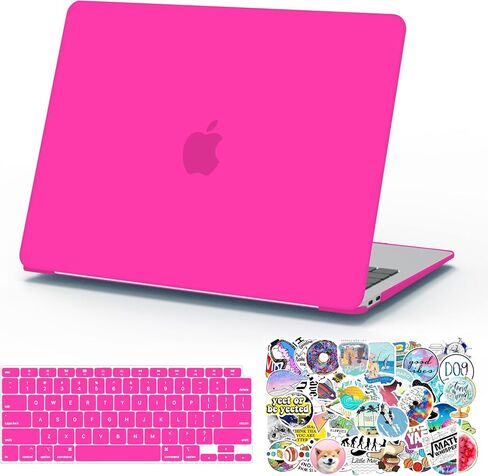 حافظة G JGOO متوافقة مع جهاز MacBook Air 13 بوصة 2021 2020 2019 2018 إصدار M1 A2337 A2179 A1932، حافظة صلبة من البلاستيك غير اللامع و50 قطعة من ملصقات الكمبيوتر المحمول وغطاء لوحة المفاتيح، أخضر منتصف الليل in Saudi Arabia