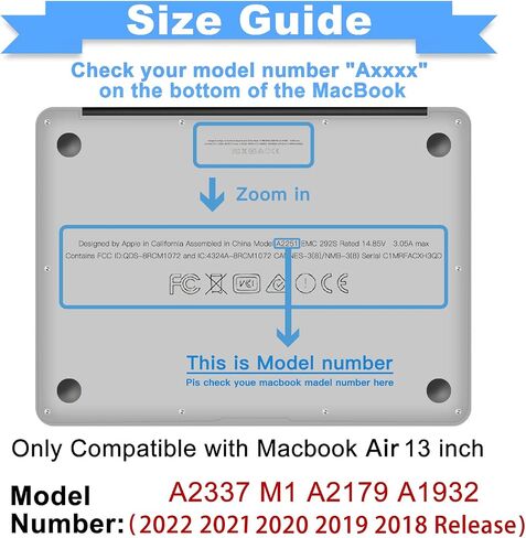 حافظة G JGOO متوافقة مع جهاز MacBook Air 13 بوصة 2021 2020 2019 2018 إصدار M1 A2337 A2179 A1932، حافظة صلبة من البلاستيك غير اللامع و50 قطعة من ملصقات الكمبيوتر المحمول وغطاء لوحة المفاتيح، أخضر منتصف الليل in Saudi Arabia