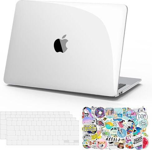 حافظة G JGOO متوافقة مع جهاز MacBook Air 13 بوصة 2021 2020 2019 2018 إصدار M1 A2337 A2179 A1932، حافظة صلبة من البلاستيك غير اللامع و50 قطعة من ملصقات الكمبيوتر المحمول وغطاء لوحة المفاتيح، أخضر منتصف الليل in Saudi Arabia