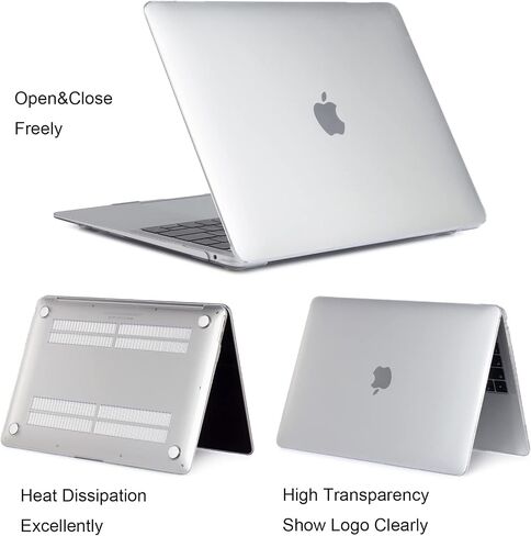 جراب COATIT لجهاز MacBook Air 13 بوصة إصدار A2337 M1 A2179 A1932 2022-2020-2018، لجهاز MacBook Air 13.3 بوصة وغطاء لوحة المفاتيح وواقي شاشة، شفاف in Kuwait