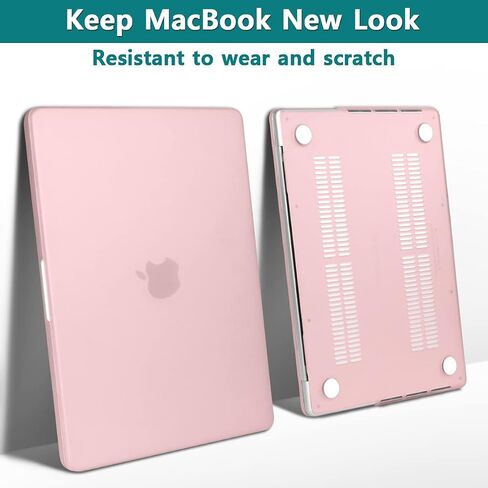 Teryeefi متوافق مع حافظة M3 MacBook Air 15 بوصة A2941 A3114 [إصدار 2023 2024]، هيكل صلب من البلاستيك مع غطاء لوحة المفاتيح ومحول USB C لجهاز MacBook Air الجديد 15.3 بوصة مع معرف اللمس، وردي طباشيري غير لامع in Saudi Arabia